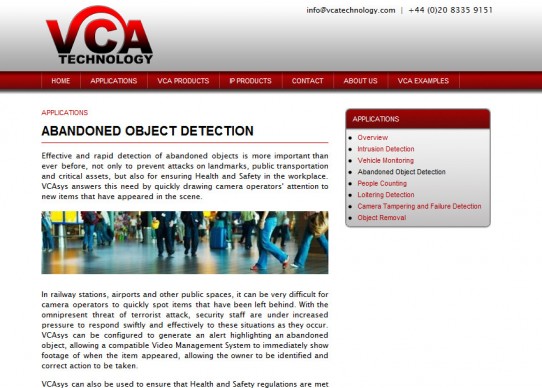 VCA Content Page