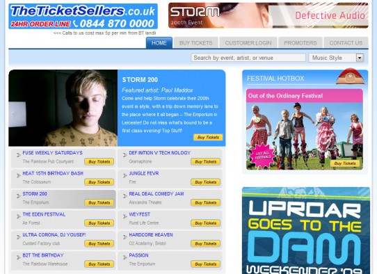 TheTicketSellers home page