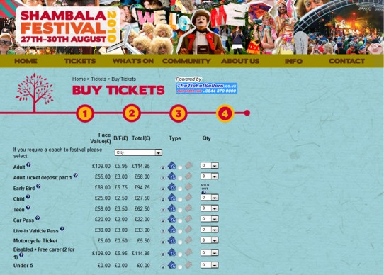 Shambala Tickets Page